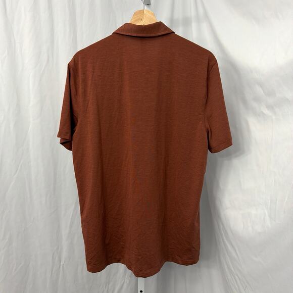 Lululemon Shirt Mens Large Evolution Polo Ancient Copper Performance Stretch - Picture 6 of 7